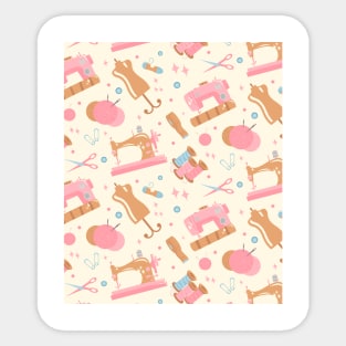 Sewing and Quilting Themed Pastel Print Sticker